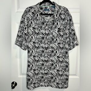 Caribbean Joe Men's Floral Shirt - Black/White - Size XXL